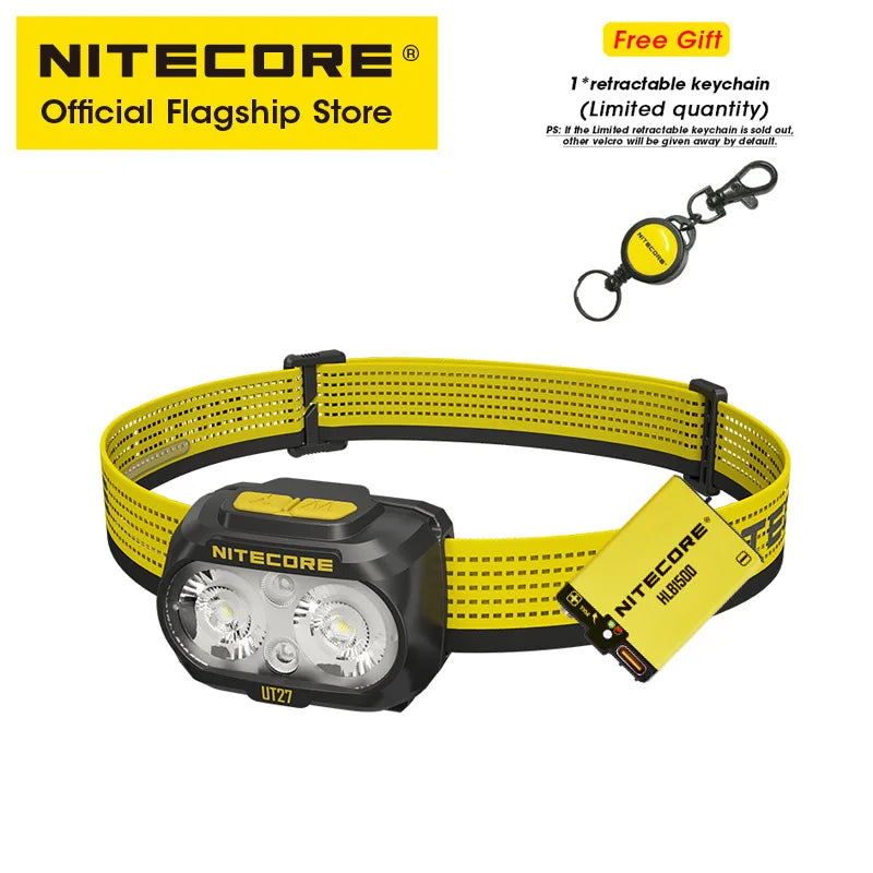 NITECORE UT27 2025 Trail Running Headlamp 800 Lumens 3 Temperotures Headlight Warm Neutral White Light, HLB1500 Li-ion Battery