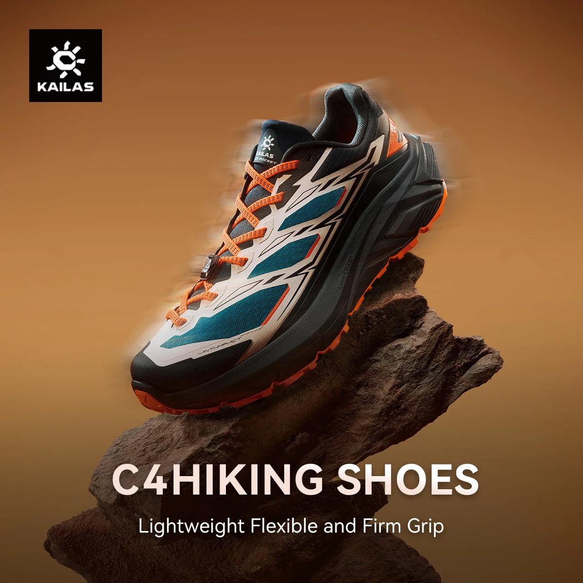 Men's Polyester Hiking Shoes with Vibram Outsole