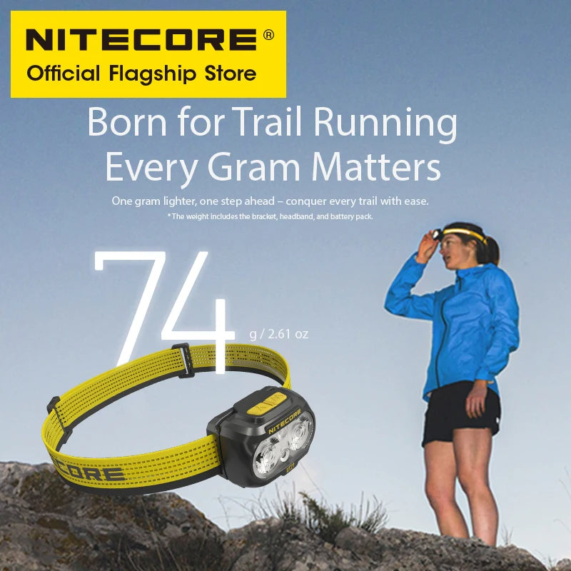 NITECORE UT27 2025 Trail Running Headlamp 800 Lumens 3 Temperotures Headlight Warm Neutral White Light, HLB1500 Li-ion Battery