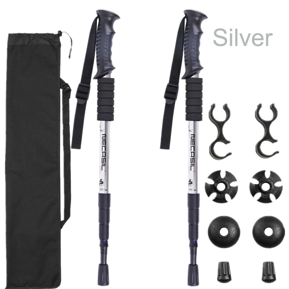 Telescoping Aluminum Trekking Poles — Set of 2