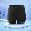 Men’s Double Layer Athletic Shorts Quick Dry Swim Trunks