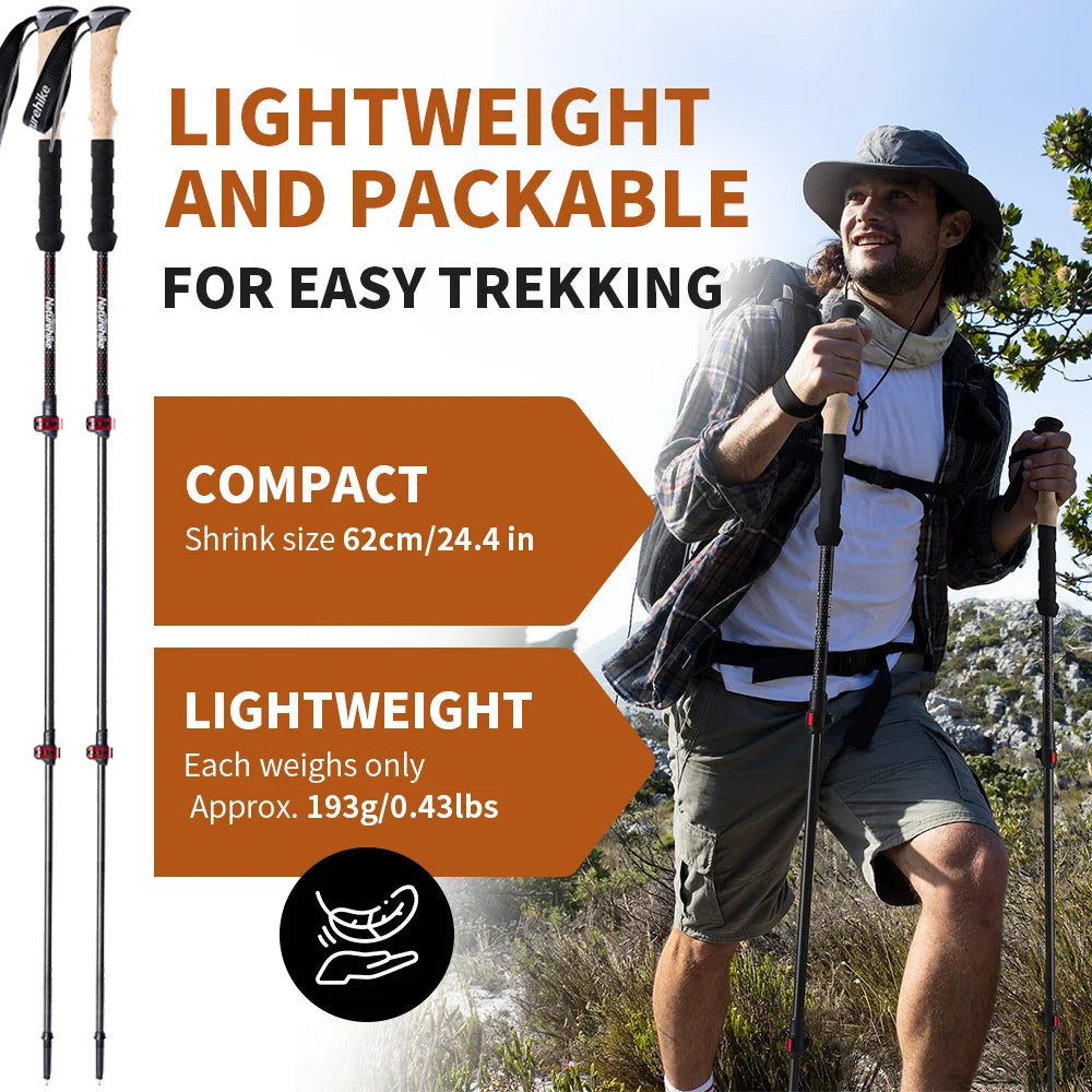 Naturehike Carbon Fiber Trekking Poles (Set of 2)