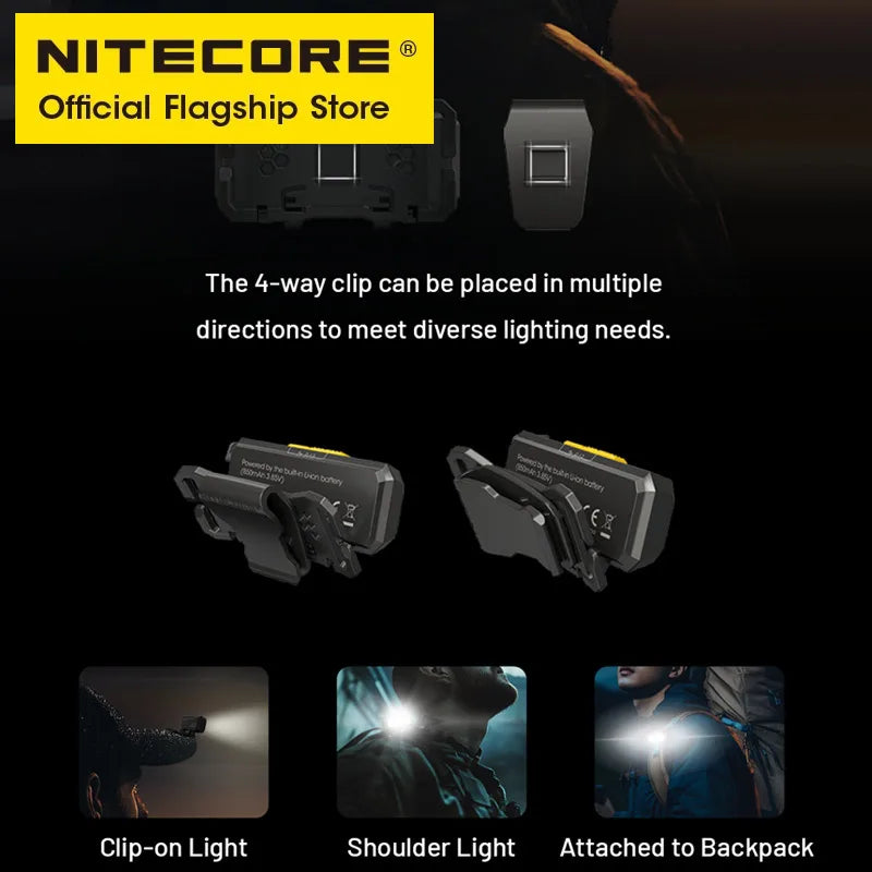 NITECORE NU27 56g Trail Running Headlight Lightweight Warm Light Neutral/Cool White Light LED Headlamp 600 Lumens USB-C Recharge