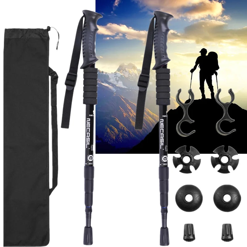 Telescoping Aluminum Trekking Poles — Set of 2