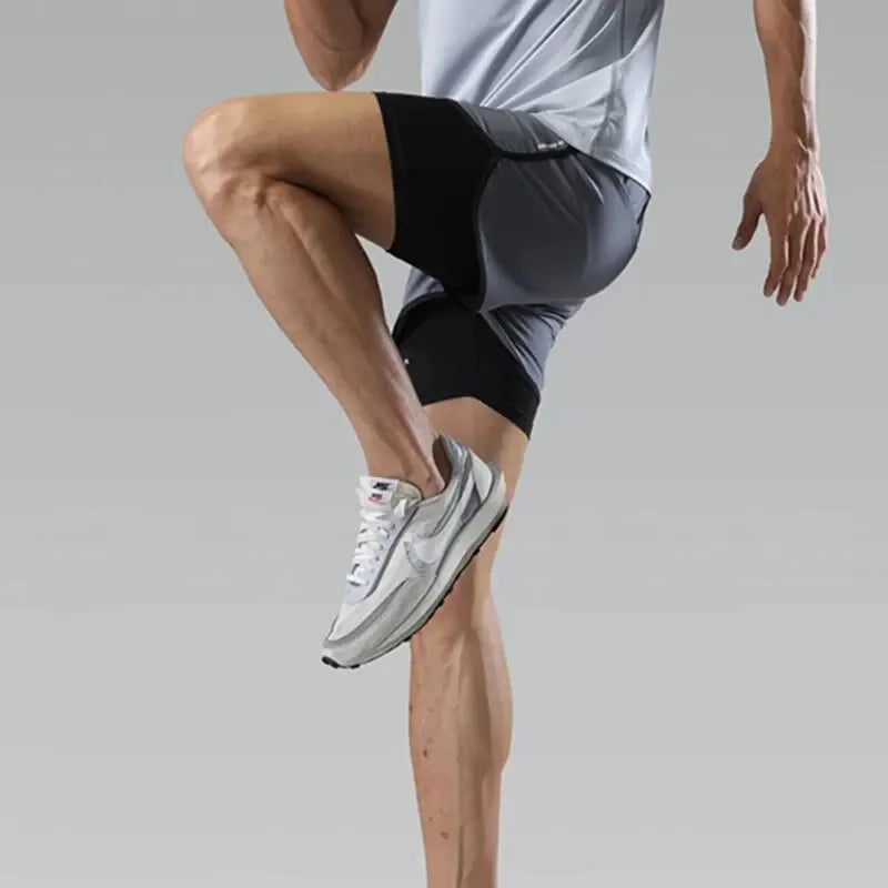 Men’s Double Layer Athletic Shorts Quick Dry Swim Trunks