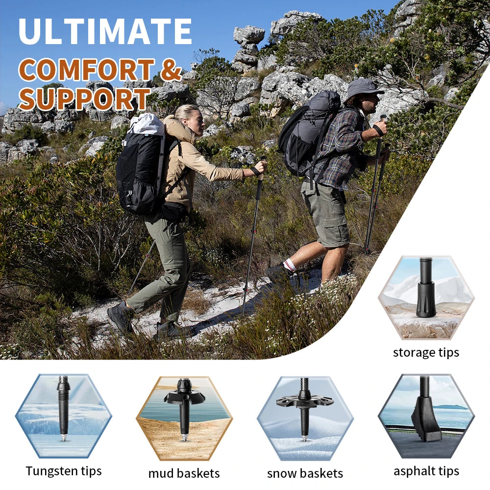 Naturehike Carbon Fiber Trekking Poles (Set of 2)