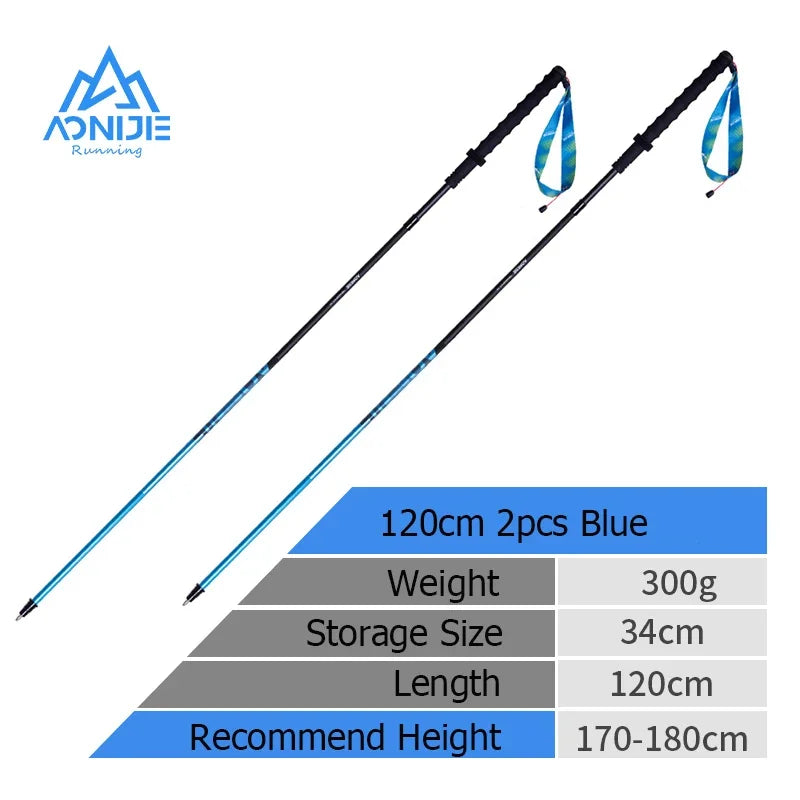 2pcs  AONIJIE All Types of Hiking Trekking Pole Ourdoor Camping Walking Sticks Summarizing 110cm 120cm 130cm