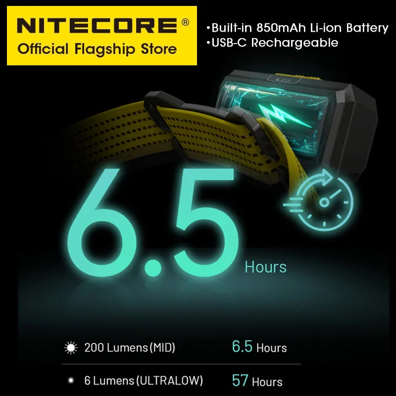 NITECORE NU27 56g Trail Running Headlight Lightweight Warm Light Neutral/Cool White Light LED Headlamp 600 Lumens USB-C Recharge