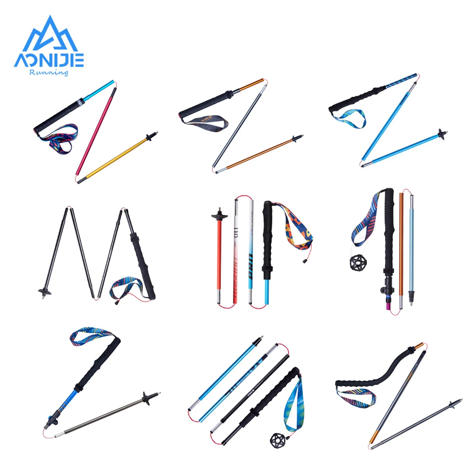 2pcs  AONIJIE All Types of Hiking Trekking Pole Ourdoor Camping Walking Sticks Summarizing 110cm 120cm 130cm